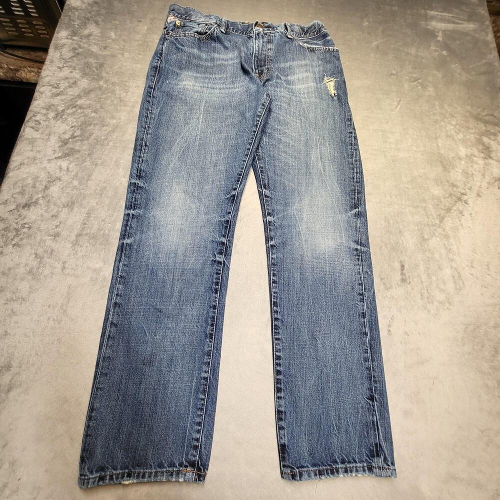 Denim & Supply Ralph Lauren Jeans Mens 32x32 Blue Wash Straight Distressed
